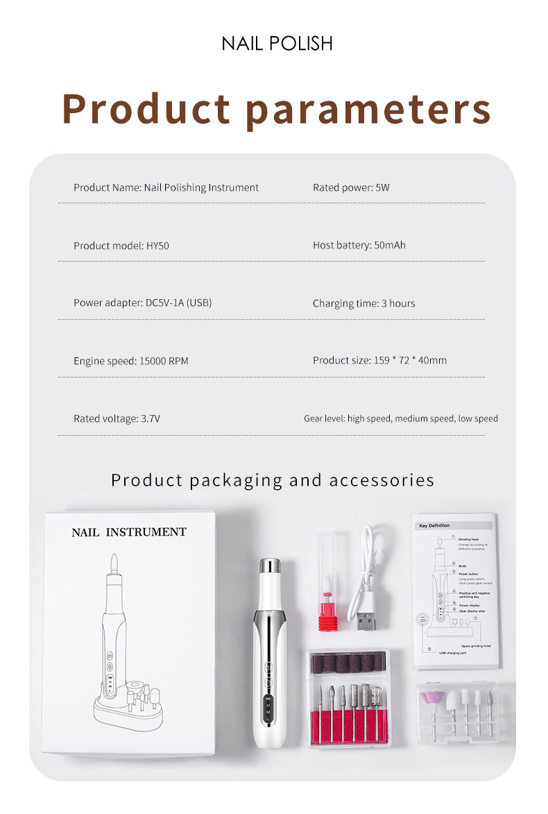 Large Screen Display Charging Electric Portable Nail Piercing Device