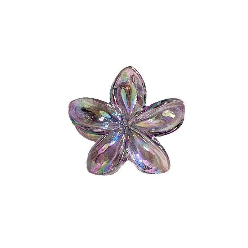 Mini 4CM Plumeria Rubra Grip Electroplated AB Color Bauhinia Barrettes