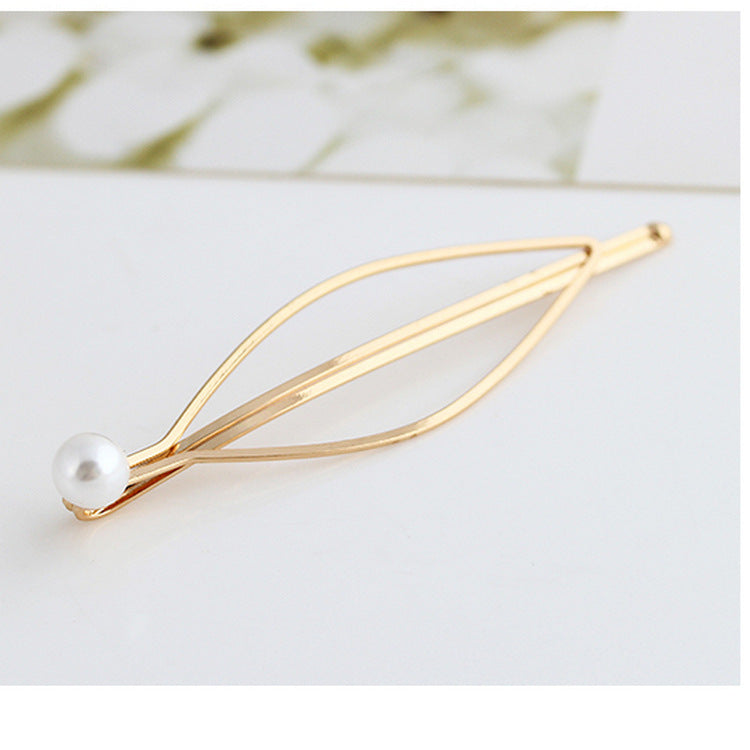All-match pearl golden hairpin