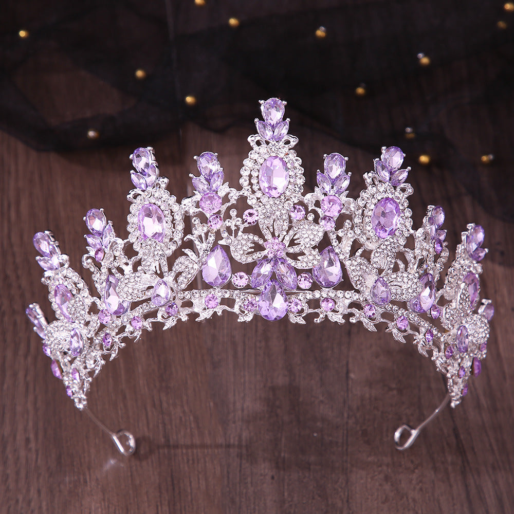 Bridal Crown Headdress Cross Wedding Dress Accessories Luxury Crystal