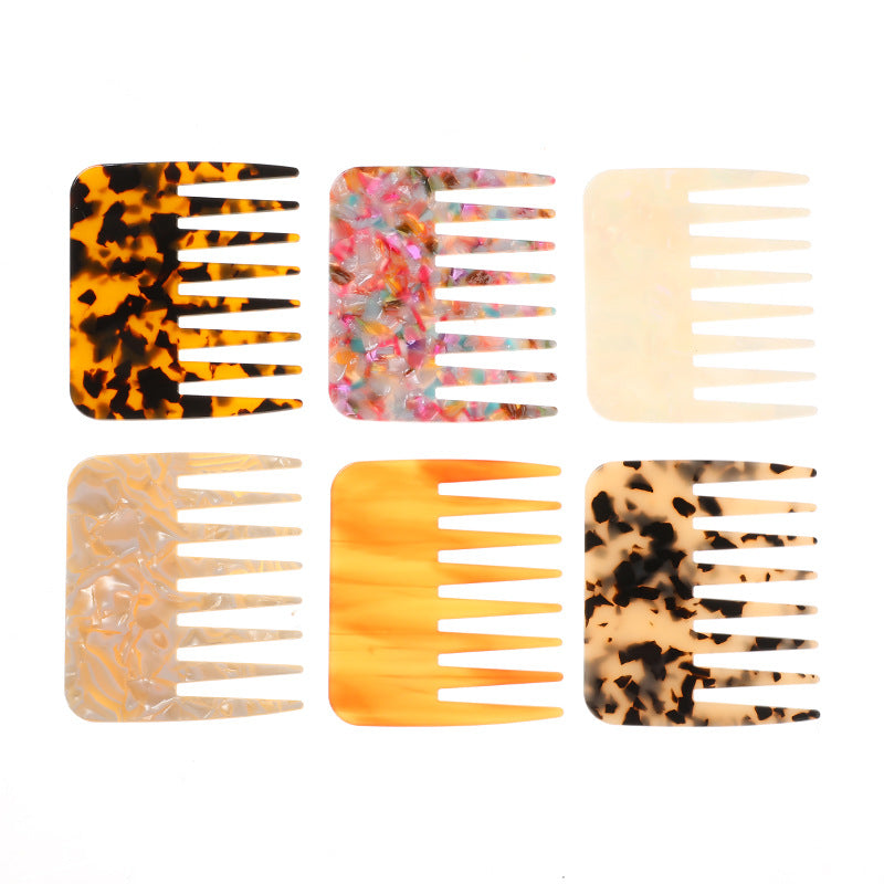 Fashion Exquisite Marble Cellulose Acetate Tablets Anti-static Comb