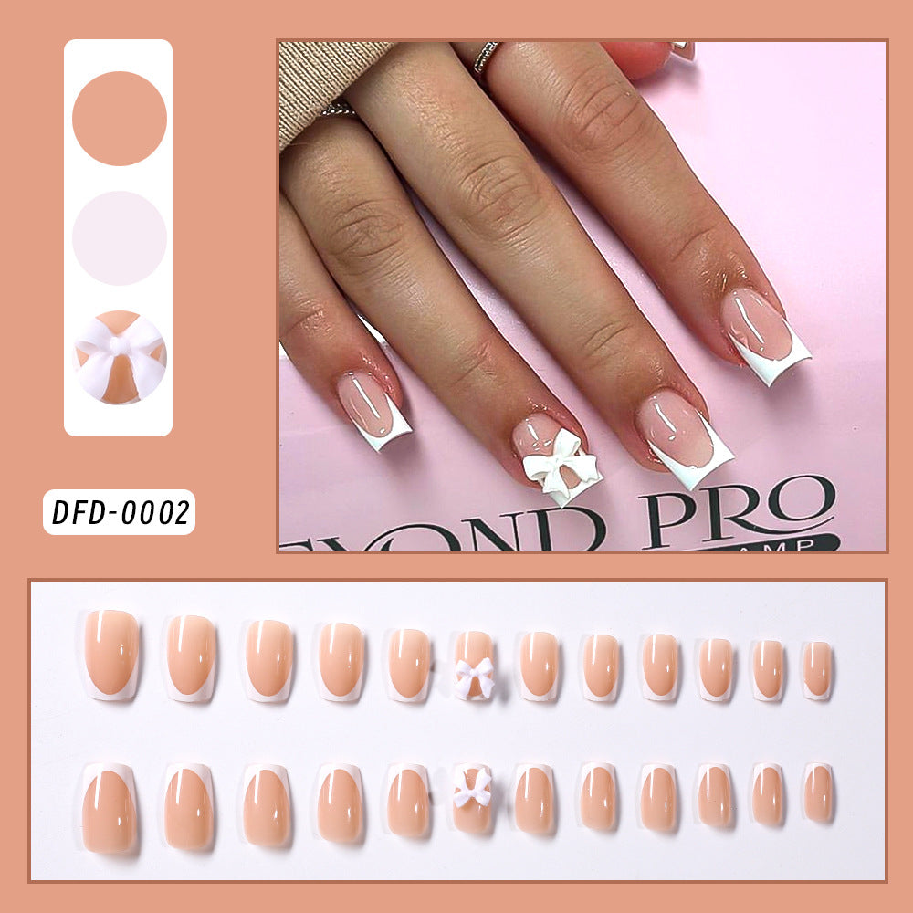 Beyond Pro Simple Fashion White Sweet Bow Nail Sticker