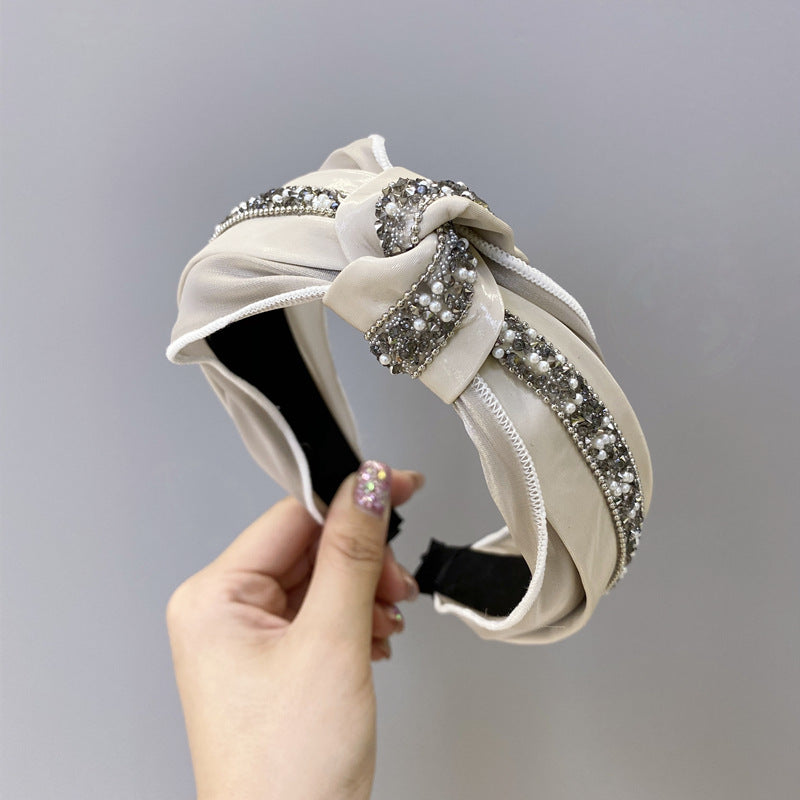 Pearl and diamond knotted headband