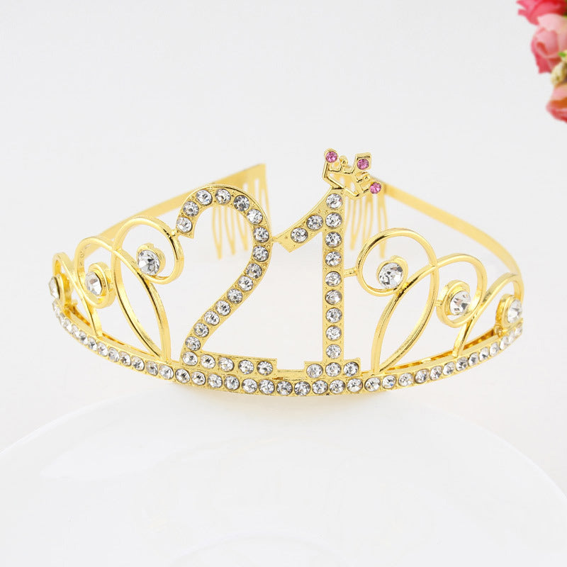 Creative Diamond Alphabet Headdress Birthday Hair Accessories
