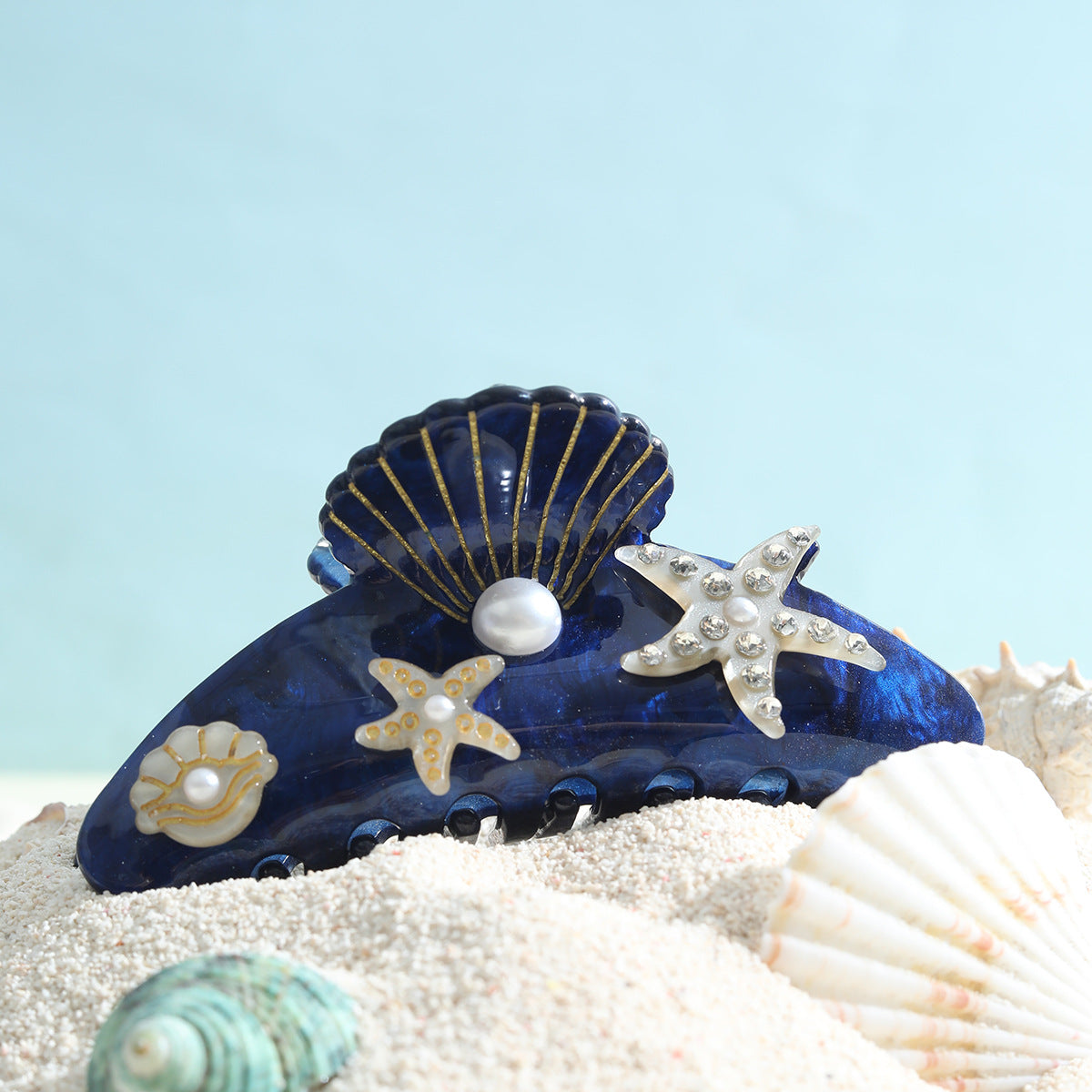 Ocean Acrylic Starfish Shell Temperament Seabed Barrettes