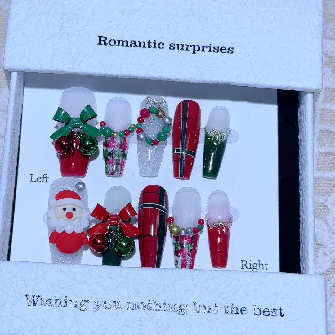 Romantic Surprises Handmade Christmas Series Wear Nail Detachable Nail Beauty