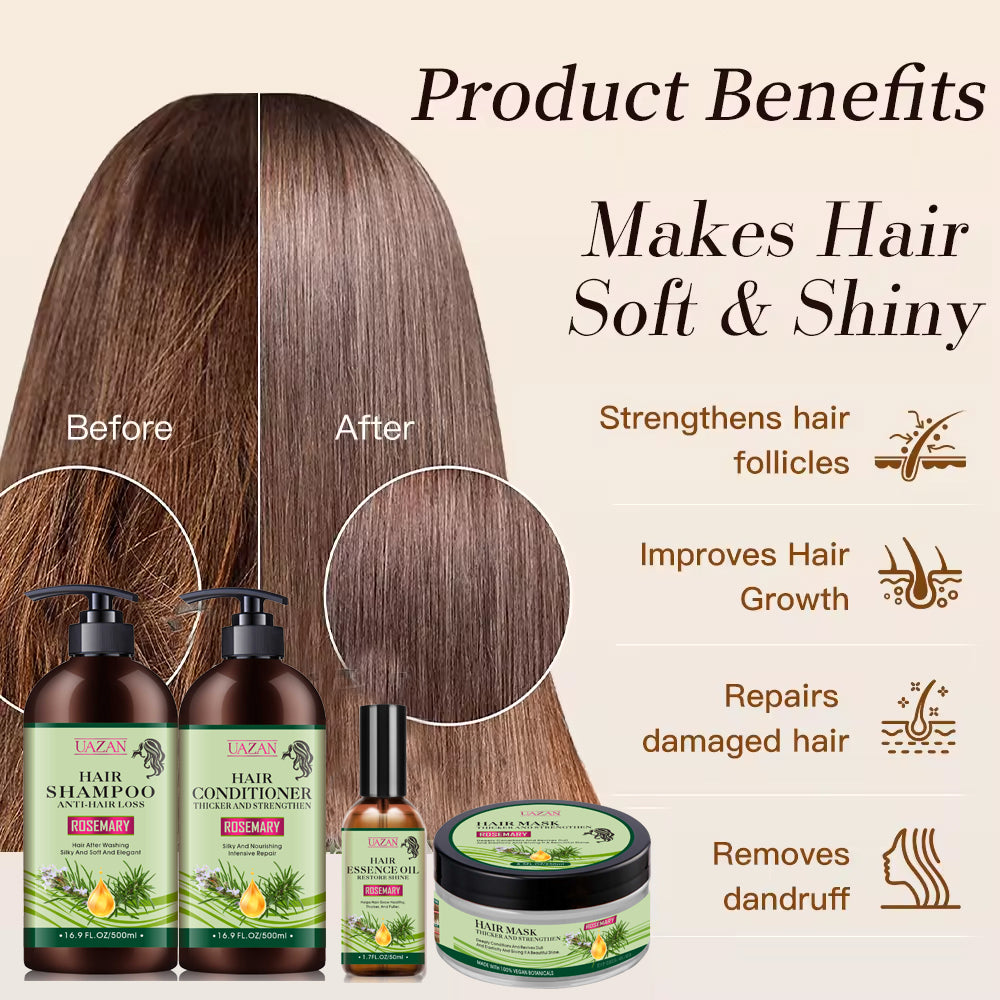 Uazan Rosemary Shampoo And Conditioner Set