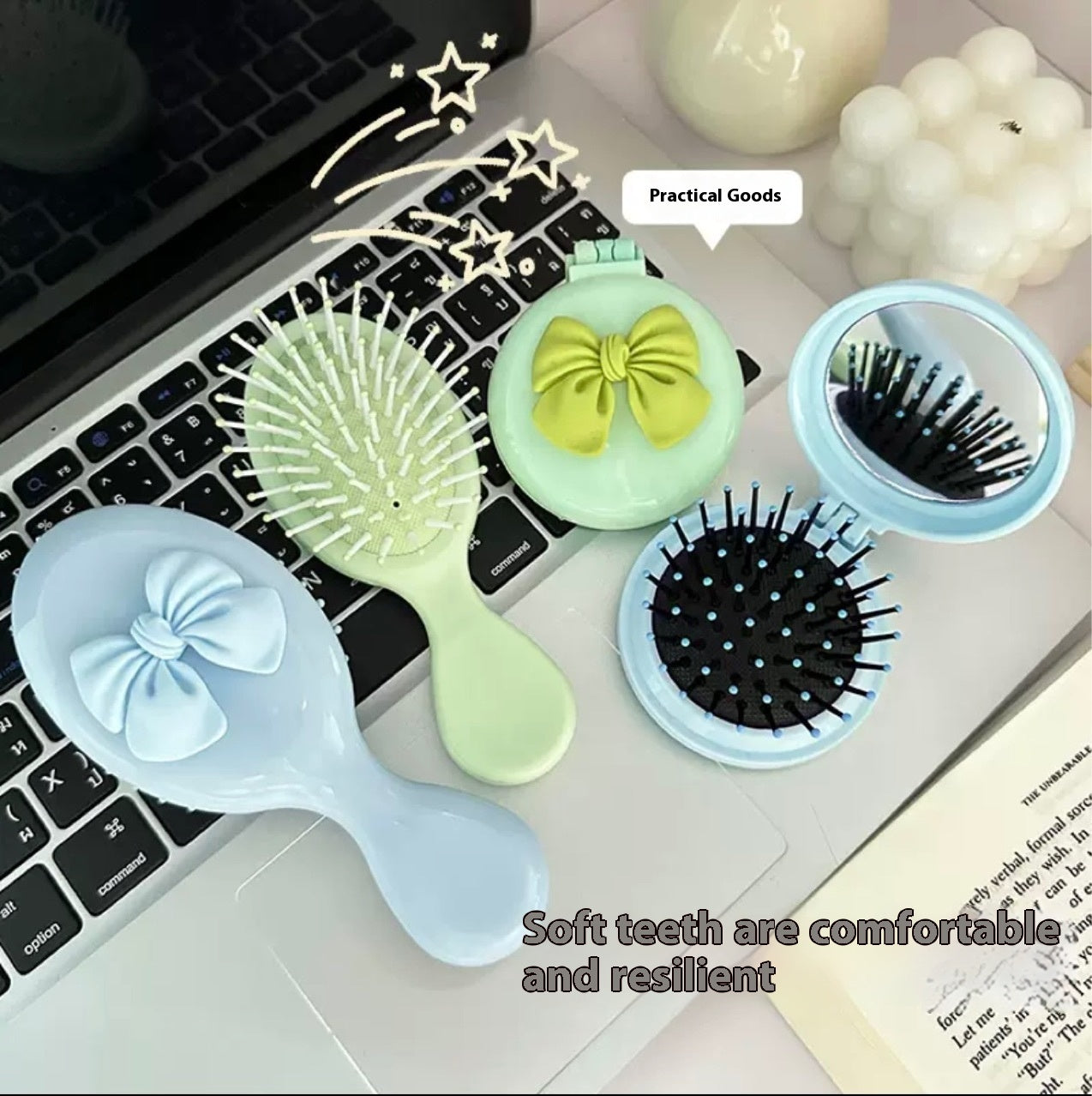 Cartoon Cute Folding Airbag Comb Mini Hairdressing Mirror