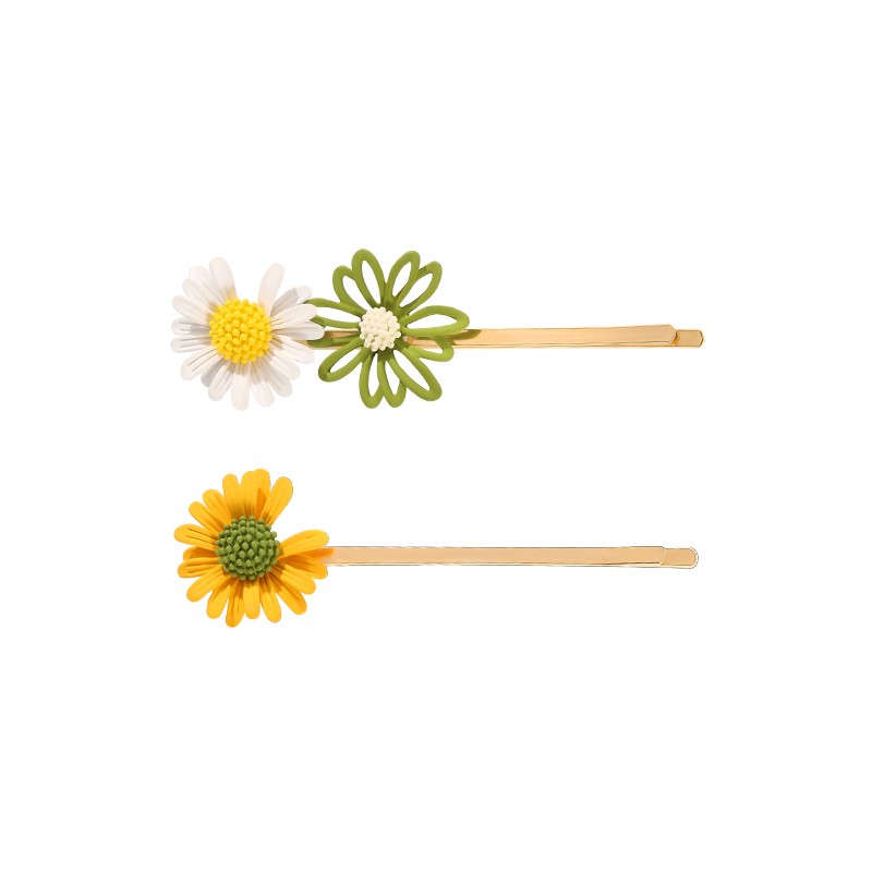 Chrysanthemum Flower Barrettes Side Broken Hair Clip