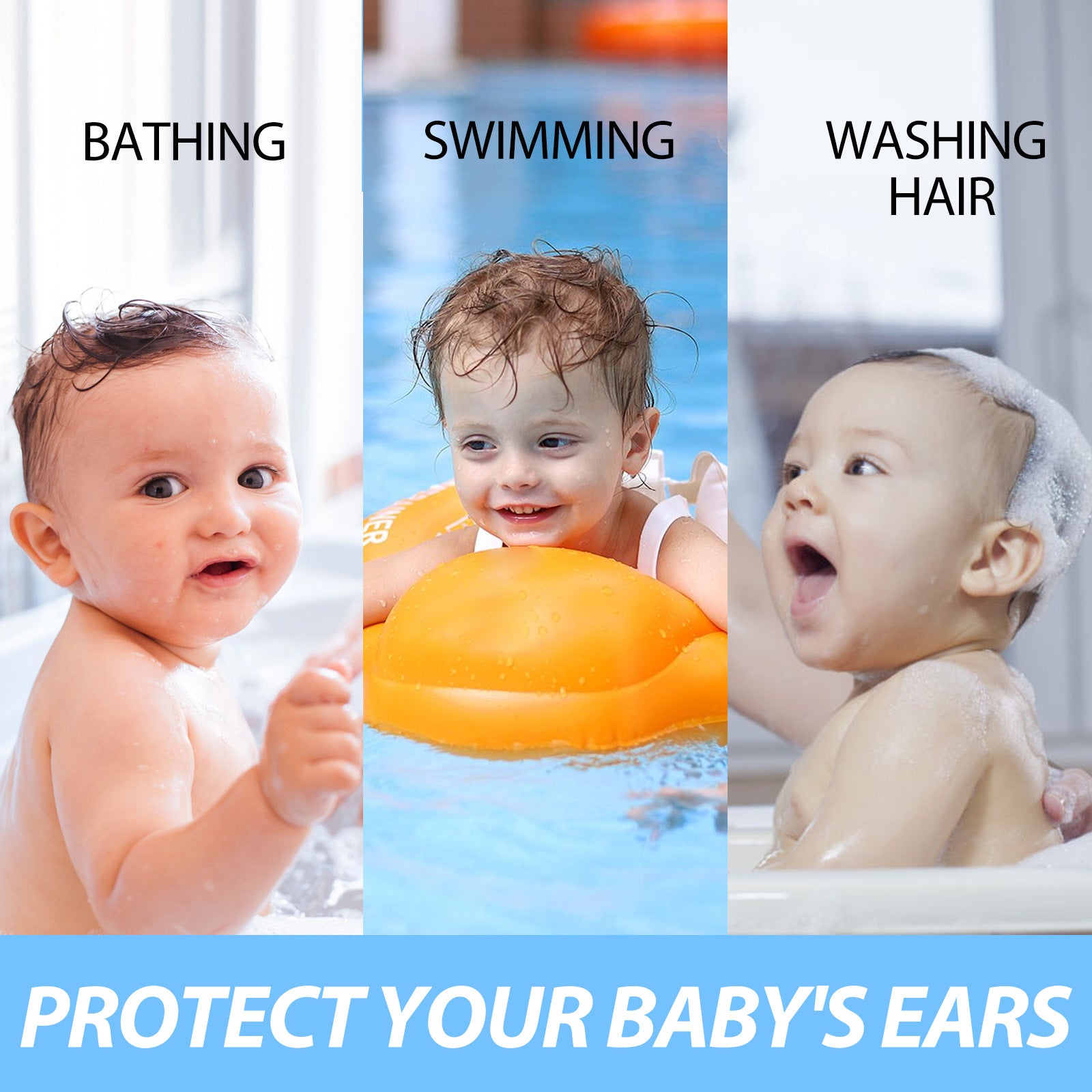 Eelhoe Waterproof Ear Patch Swimming Shower Shampoo