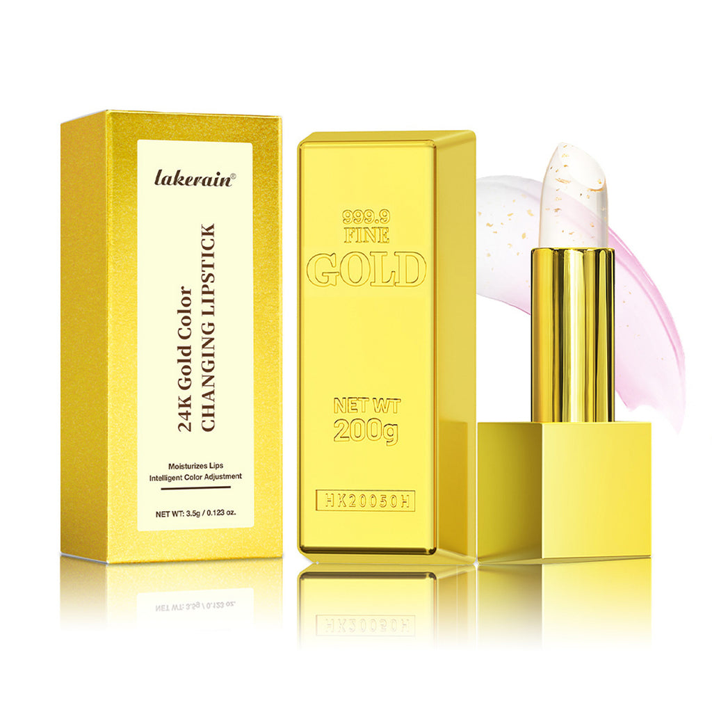 Nourishing Moisturizing Shiny Gold Foil Color-changing Lipstick