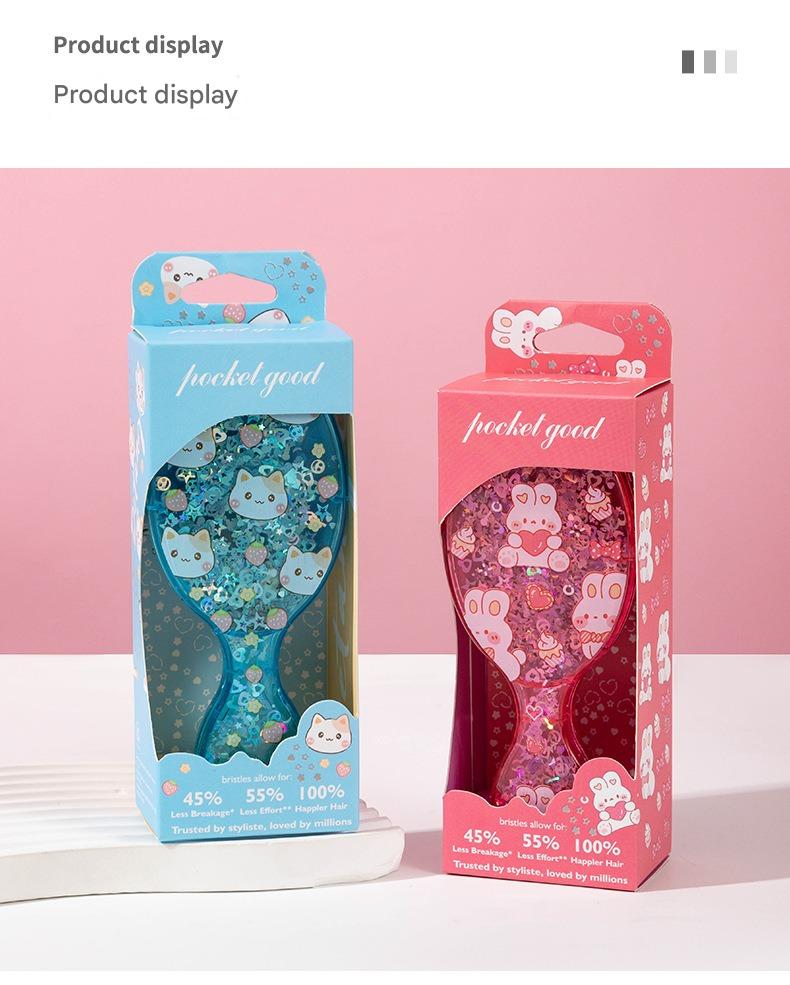 Comb Sequined Mini Air Cushion Comb Children's Fluffy Smooth Hair Comb Portable Small Portable Girl Scalp Massage Airbag Comb