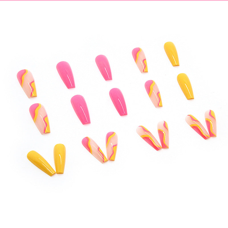 Nail Tip Yellow Rose Red 24 Pieces Boxed