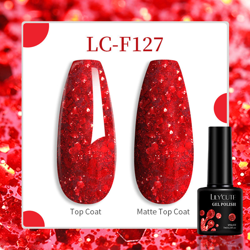 Lilycute 184 Colors Full Set Nail Glue Set Matte Nail Art Non-wash Sealing Layer Nail Polish Gel Base Gel