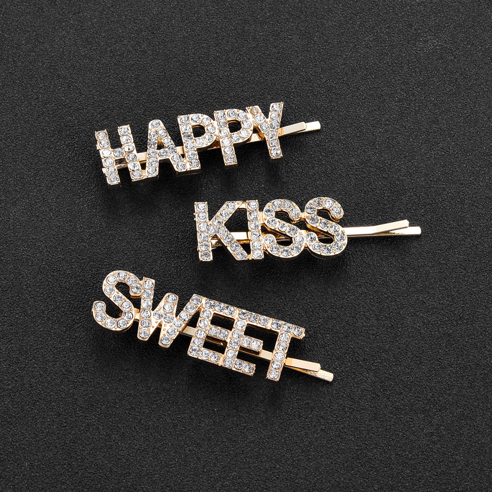 Women's bangs letter hairpin