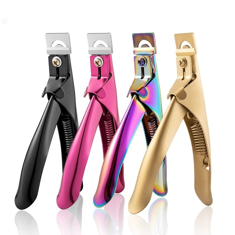 Nail Art Straight Cut Ribbon Titanium French U-shaped Scissors