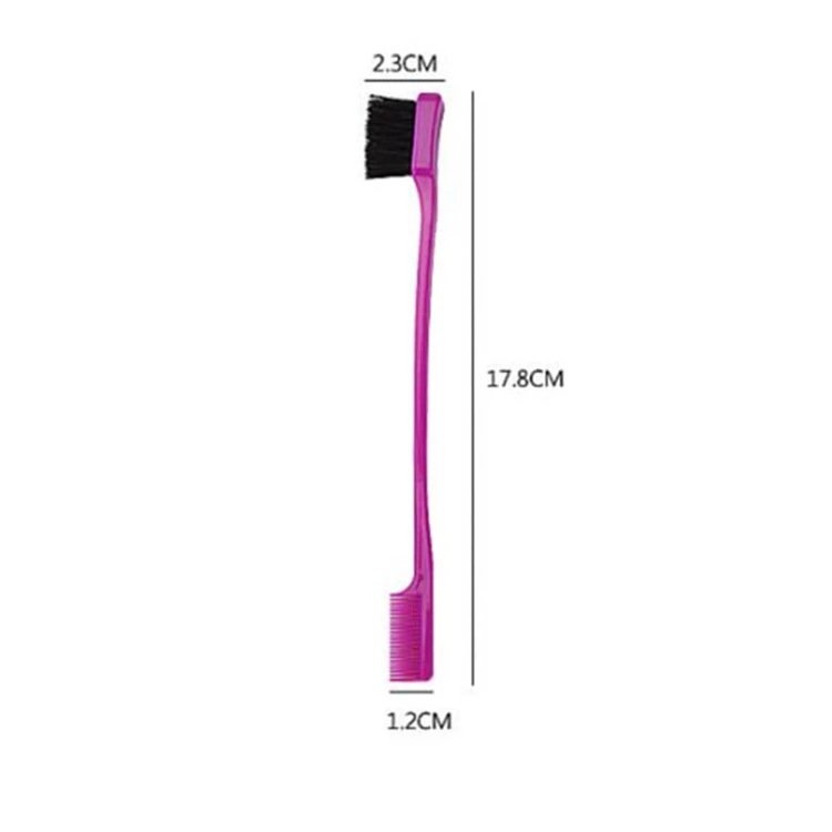 Beauty Double Side Edge Control Hair Comb Hair Brush Eyebrow Brush Hair Styling Salon Hair Accessories Random Color