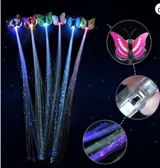 LED Flashing Light  Butterfly Hair Clip (Pack of 2 )