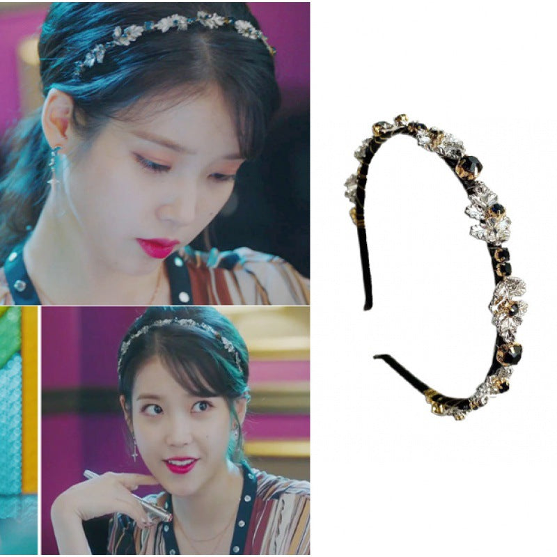 European And American Baroque Headband With Pearls And Diamonds