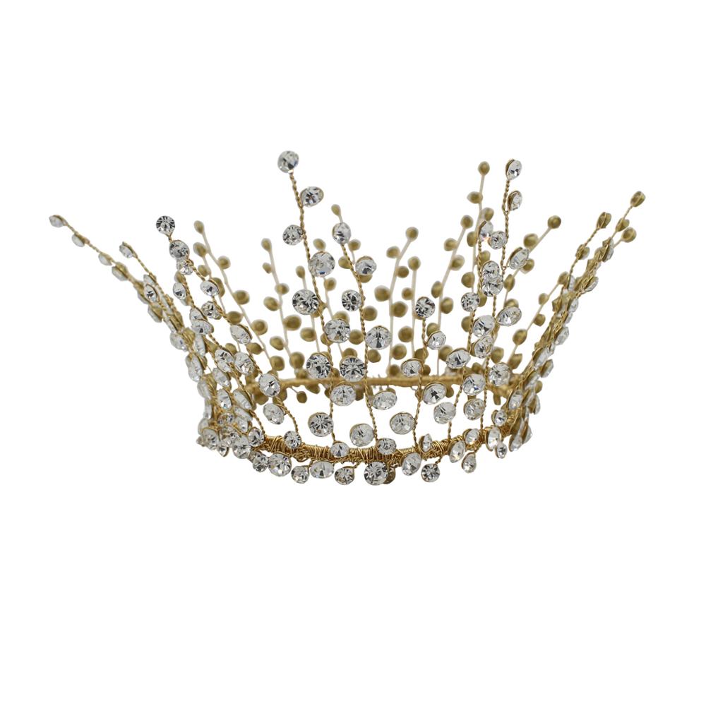 Handmade Full Diamond Bridal Crown Wedding Banquet Headdress