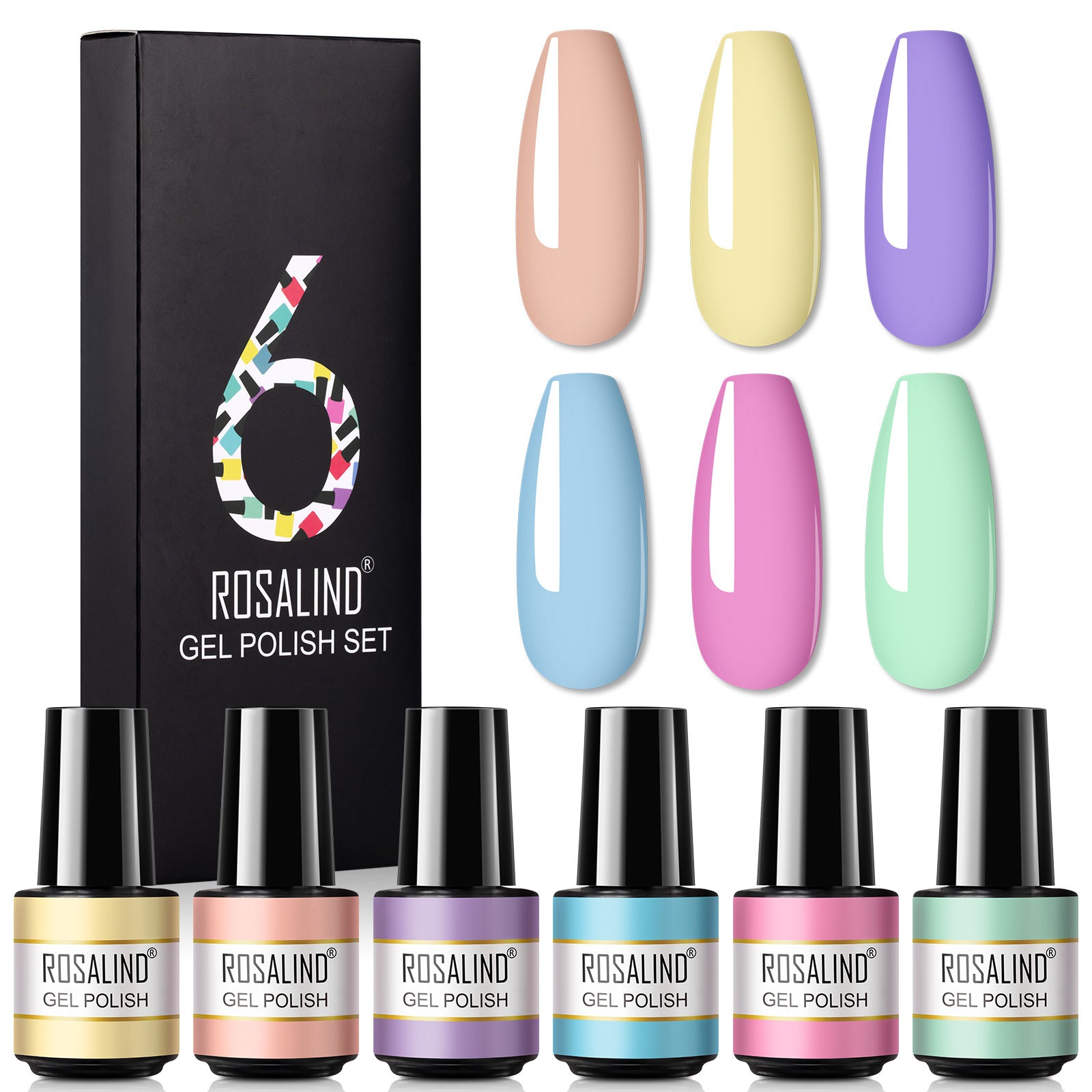 Rosalind A Bottle Of One-color Fine Glitter Nail Polish Set Box Korean Nail Color Glue