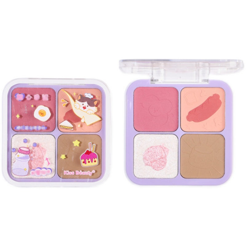 Kiss Beauty Blush Highlighting Repairing All-in-one Disc Pearlescent Brightening Clavicle Natural Three-dimensional
