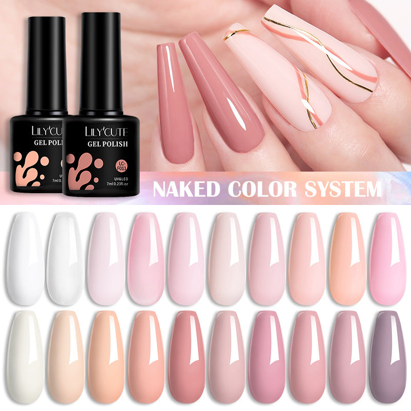 Lilycute 129 Color Phototherapy Adhesive Sealing Layer Nail Oil Adhesive Set