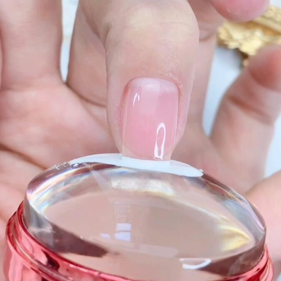 Rectangle Jelly Silicone Nail Stamper Scraper Clear Red Blue Nail Art Template For Printing French Nails Manicure
