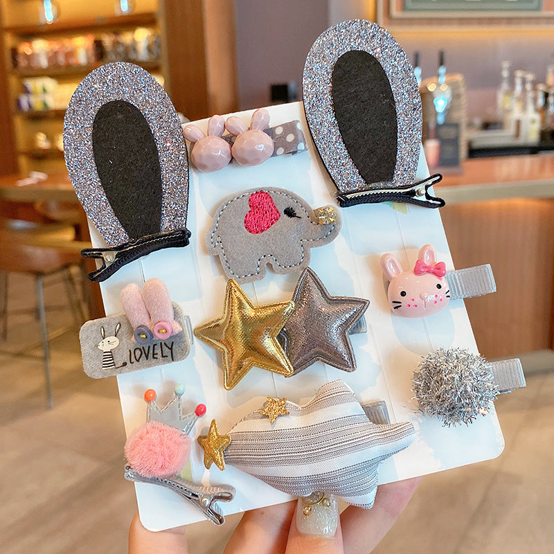 Children's bow hairpin headwear set
