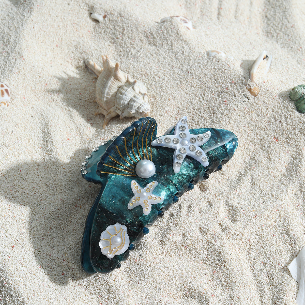 Ocean Acrylic Starfish Shell Temperament Seabed Barrettes