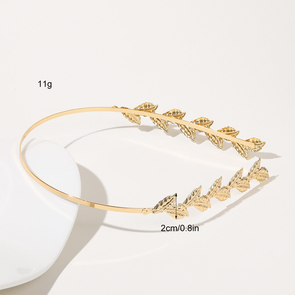 Metal Leaves Headband Bride Hair Clip Headdress