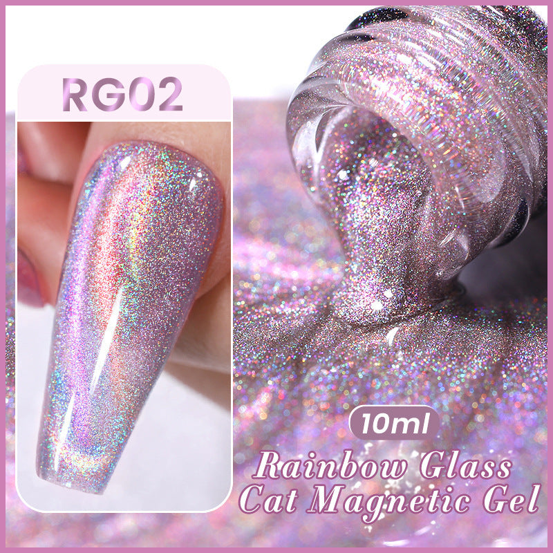 New Three-color Aurora Rainbow Glass Cat Eye Gel Polish Phototherapy Plastic