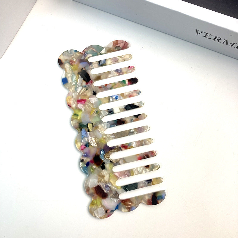 Acetate Board Geometric Simple Retro Cute And Graceful Wave Hairdressing Comb