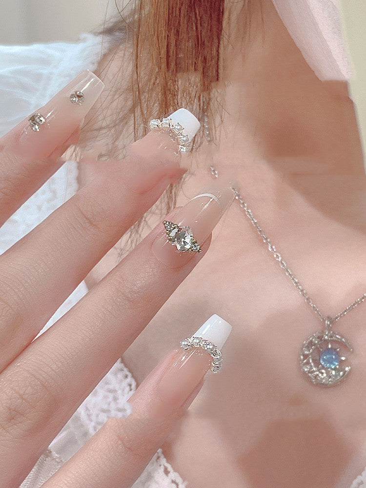 Love Ring Faceted Crystal Diamond Nail Ornament