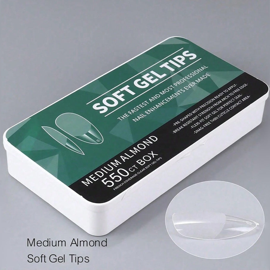 Porcelain White Box 550 Pieces Ultra-thin Seamless Frosted Nail Tips