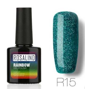 Rosalind Nail free, long-lasting, non-toxic, nail polish, ROSALIND phototherapy glue, star studded rainbow system.