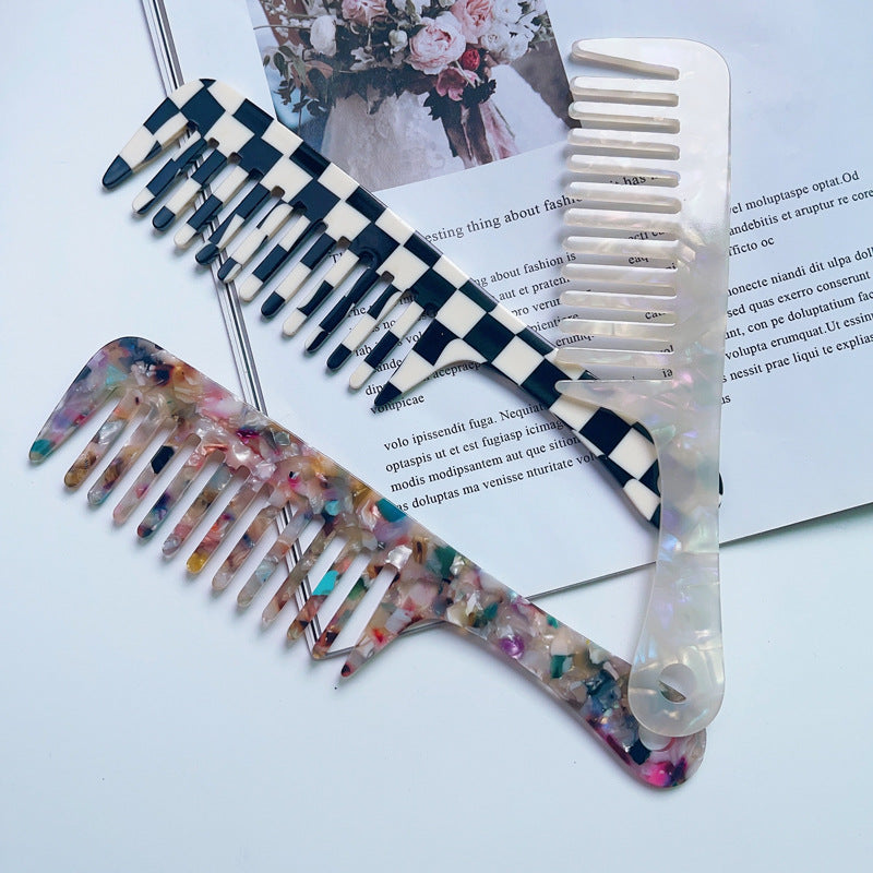 Fashion Acetate Comb Marble Texture