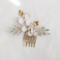 Bridal Hair Comb Protein Diamond White Flower