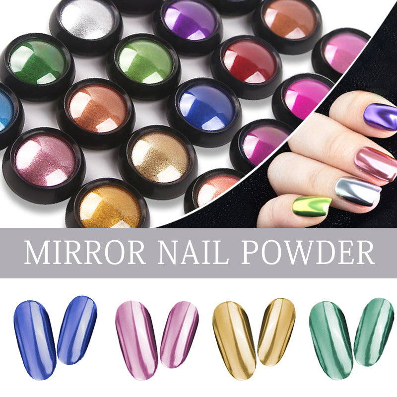 Moonlight White Nail Art Ice Through Magic Mirror Nail Titanium Gold Powder