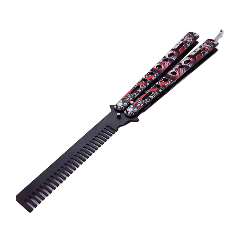 Butterfly Folding Knife Not Open Blade 3D Practice Butterfly Comb