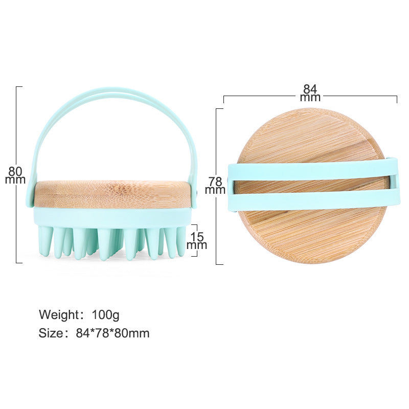 Environmentally Friendly Food Grade Silicone Bamboo Wood Shampoo Brush