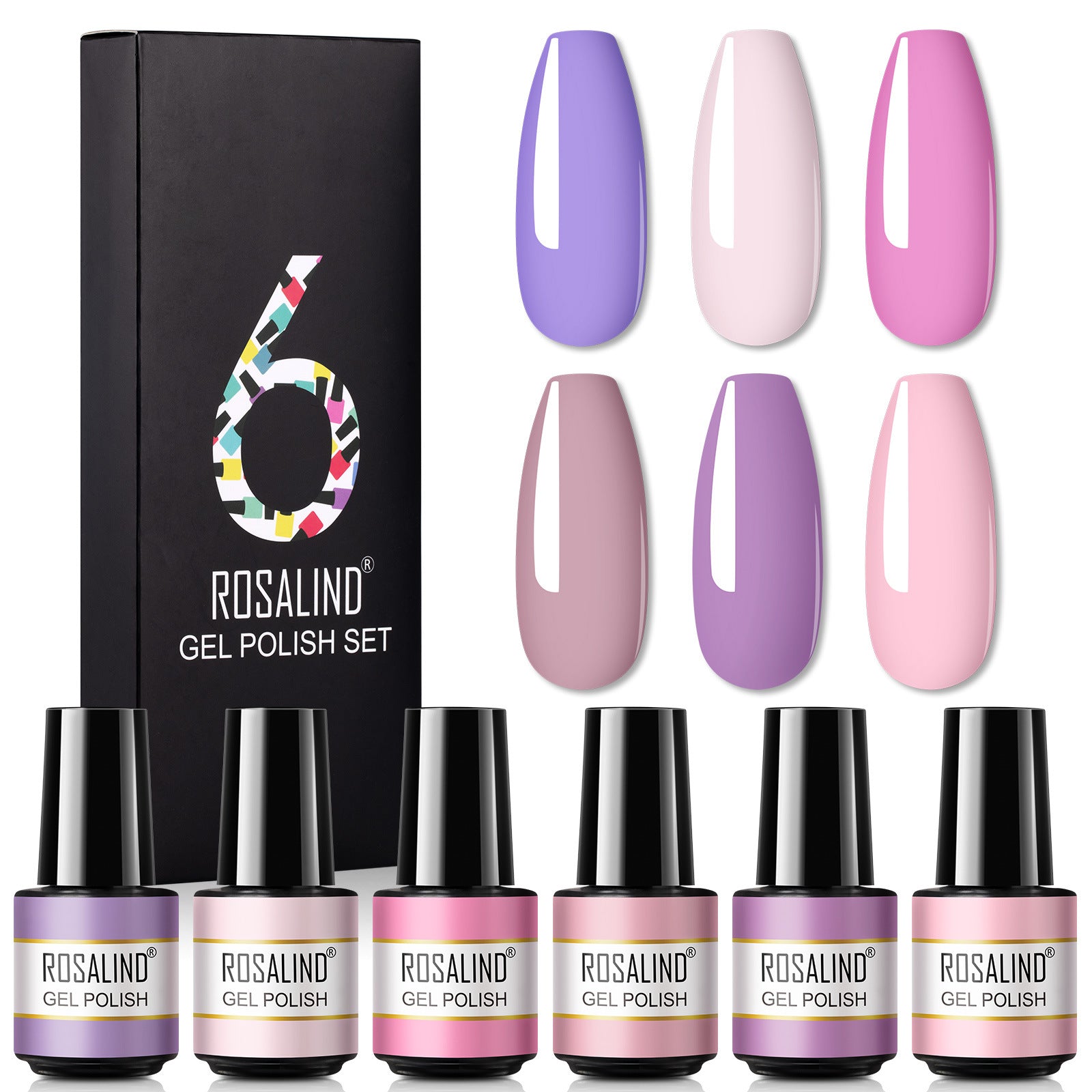 Rosalind A Bottle Of One-color Fine Glitter Nail Polish Set Box Korean Nail Color Glue