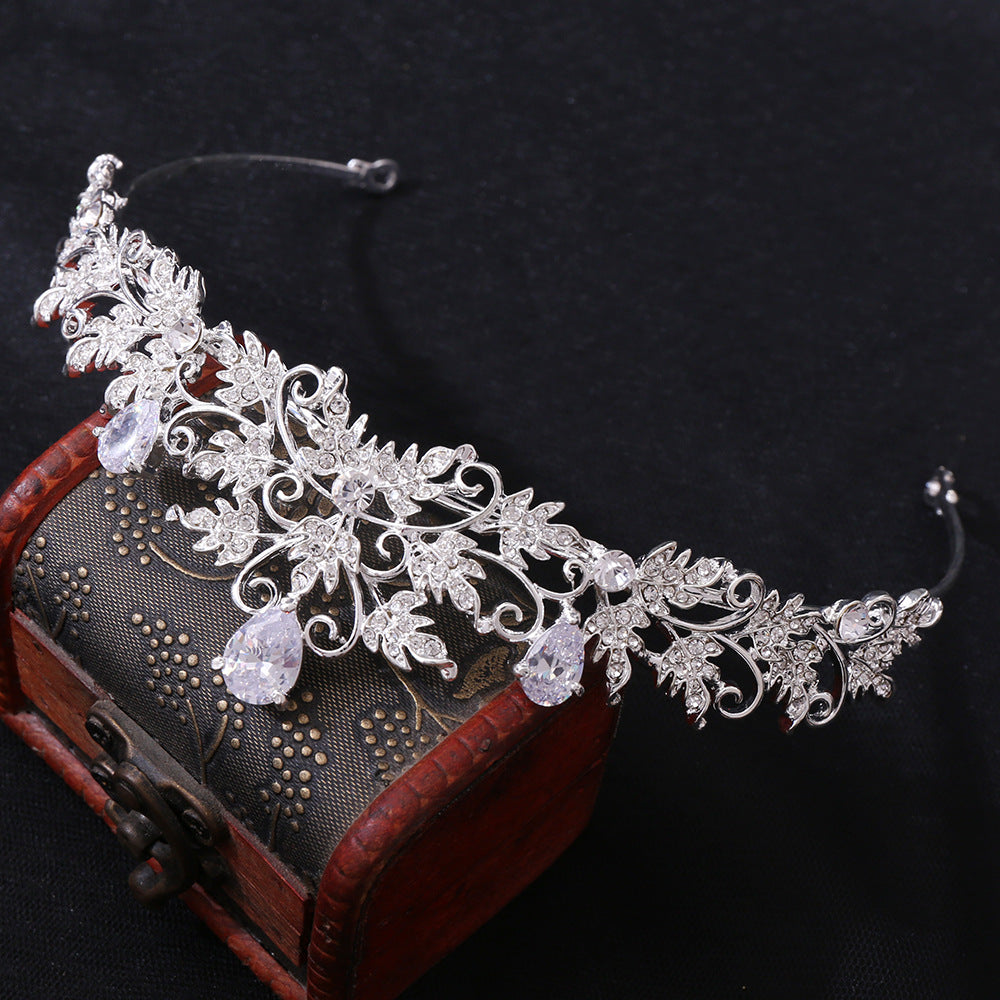 Wedding Headpiece Leaf With Rhinestones