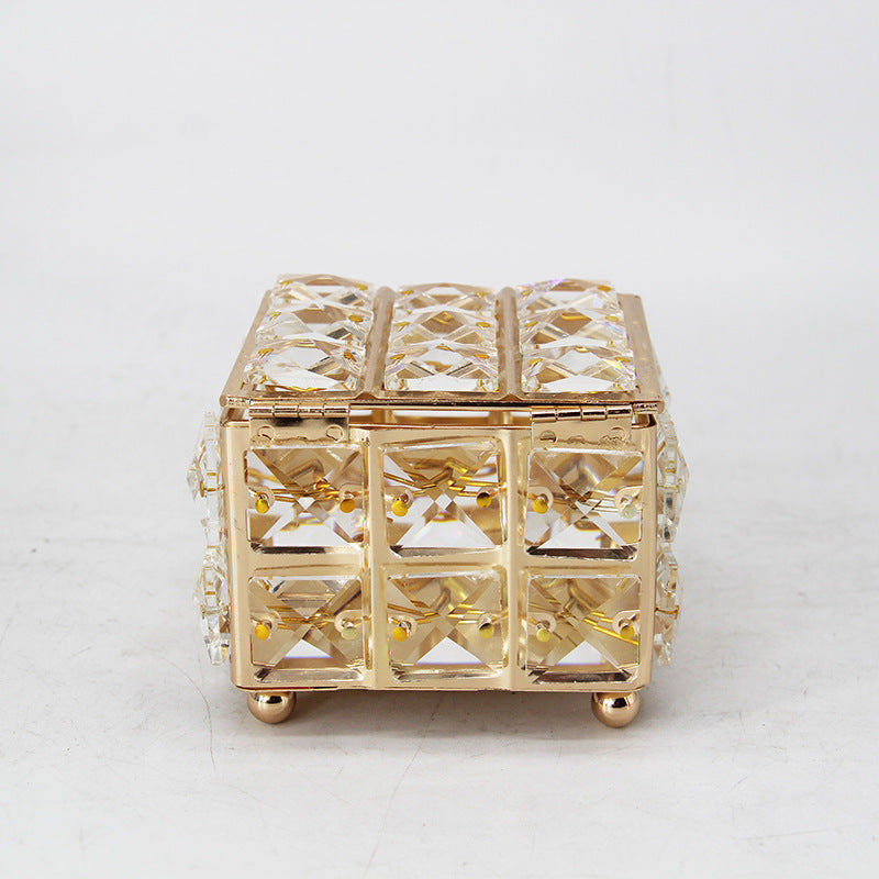 Crystal Storage Box Cotton Foundation Jewelry Stud Earrings
