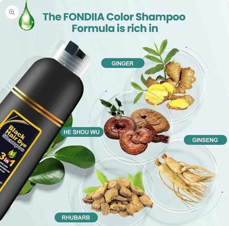 Unisex Instant Black Herbal Hair Dye Shampoo 3 In 1(100Ml) Pack Of 2