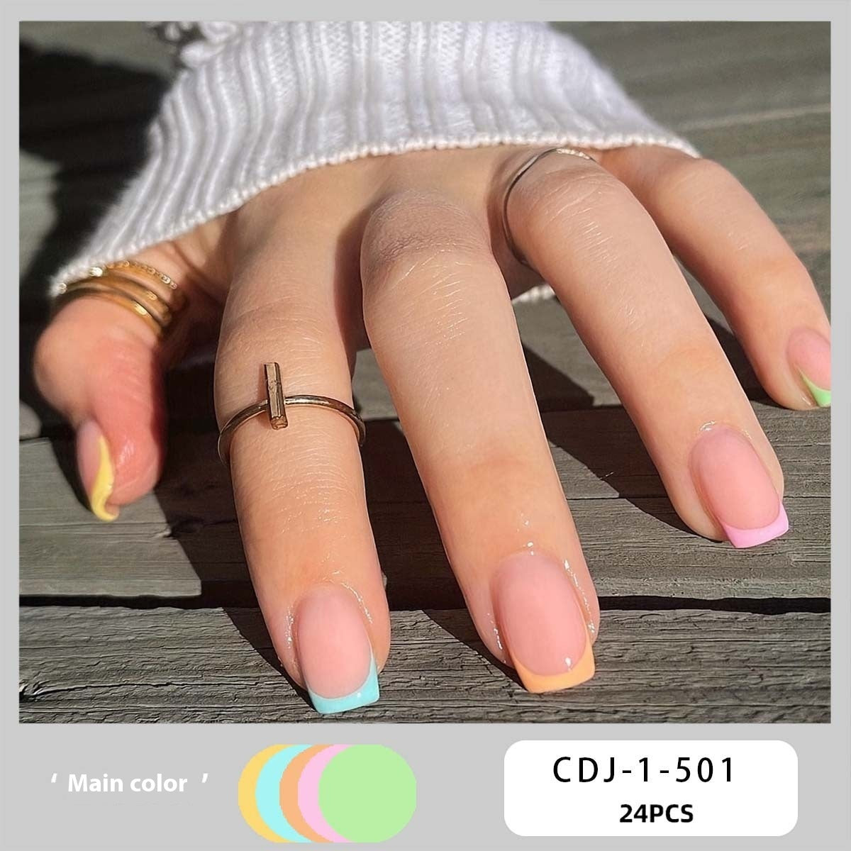 Women's European, American And French Style Pieces Fake Nail Patch