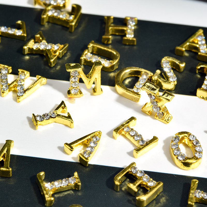 Cooc 26 Letter Alloy Nail Ornament Nail Crystal