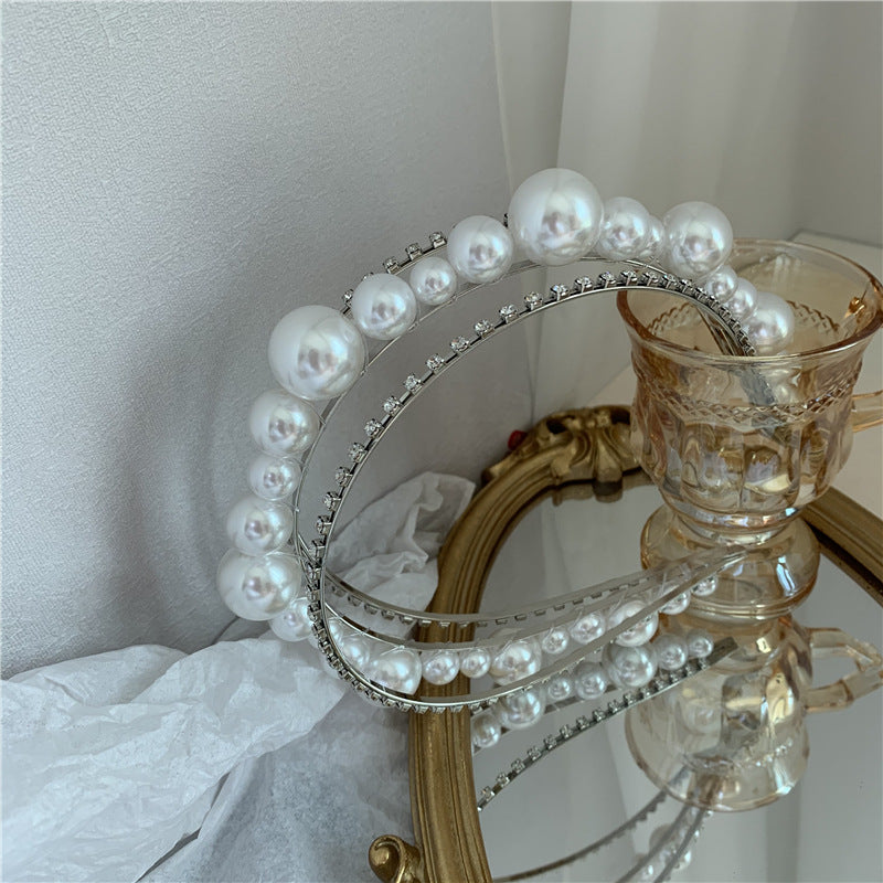 Vintage Sweet White Pearl Hairpin Headband