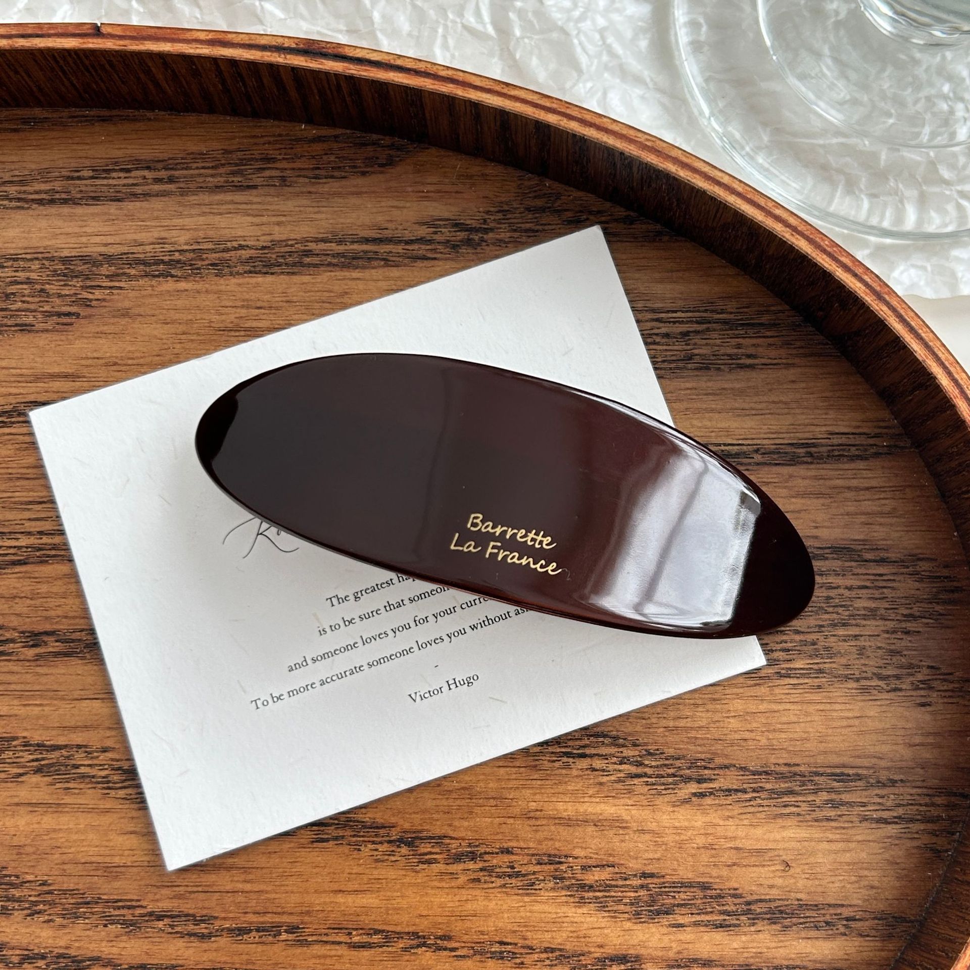 Mingshangjia French Style Temperament Acetic Acid Oval Low Ponytail Hairpin