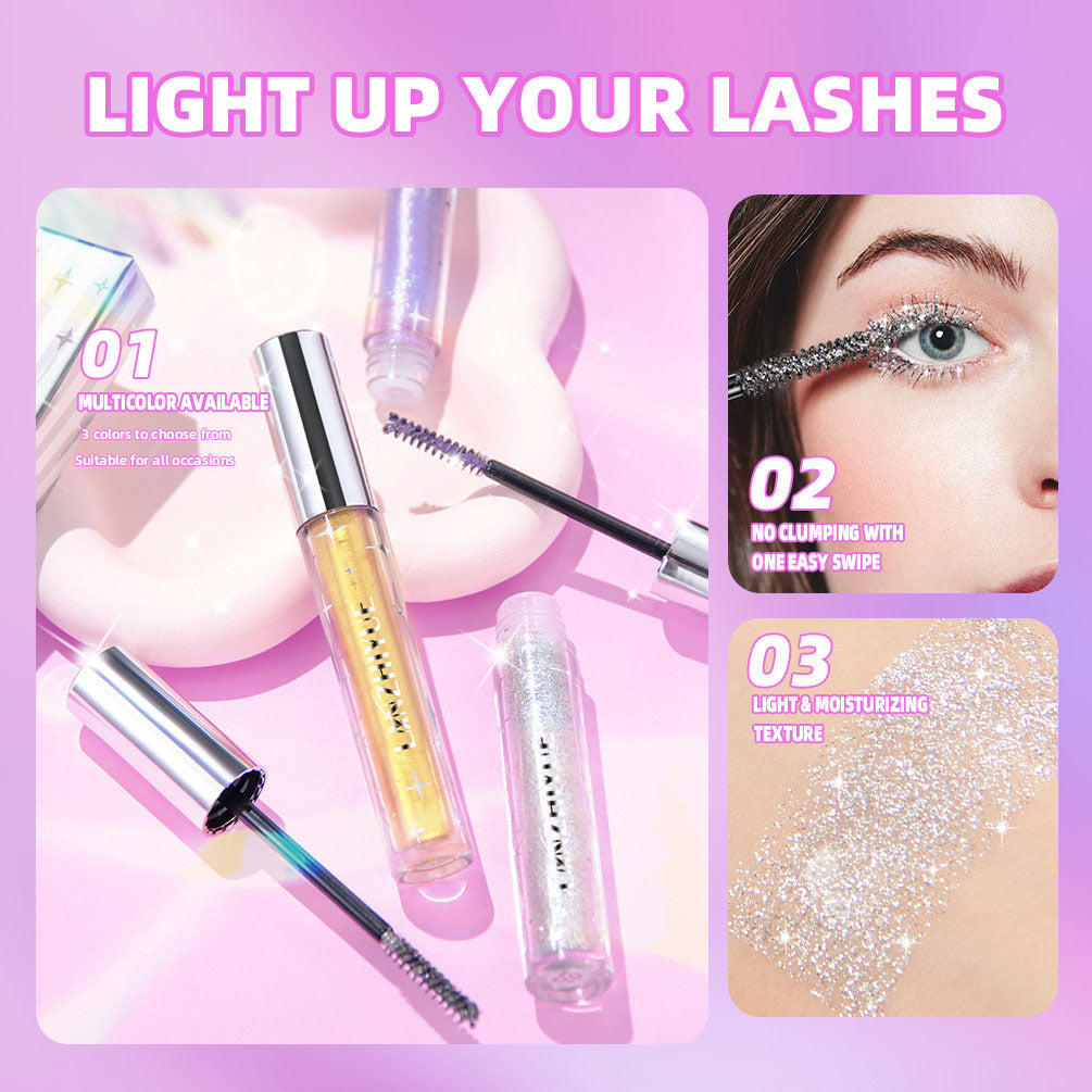 Cross-border Makeup Christmas Stage Nightclub Thick Curl Waterproof Not Smudge Shiny Color Mascara